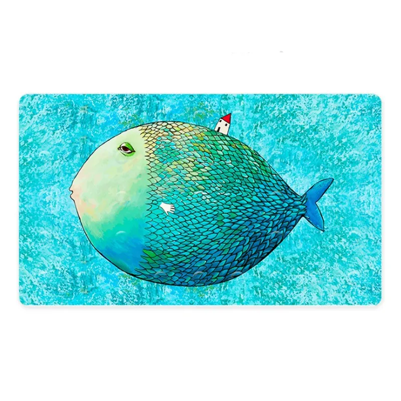 Puffer fish Высокое качество Дети мультяшный в виде животных из искусственной кожи нескользящий коврик для ванной ванна коврик для душа - Цвет: Puffer fish