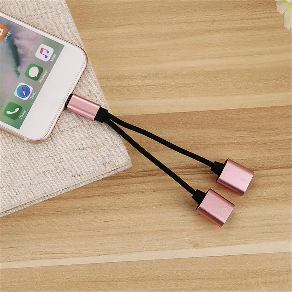 2 в 1 адаптер для подключения наушников для Iphone7/IPhone X/8/8 Plus Dual USB кабель адаптера для наушников разветвитель кабеля