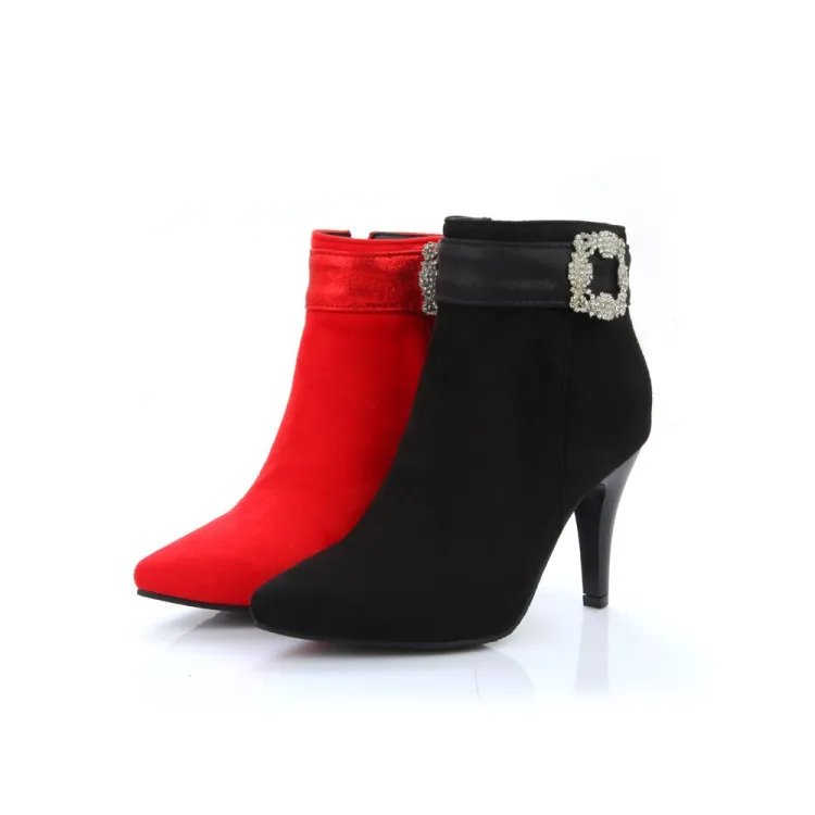 Женские зимние ботинки с пряжкой на каблуке молнии|fashion winter boots|winter bootsboots for woman |