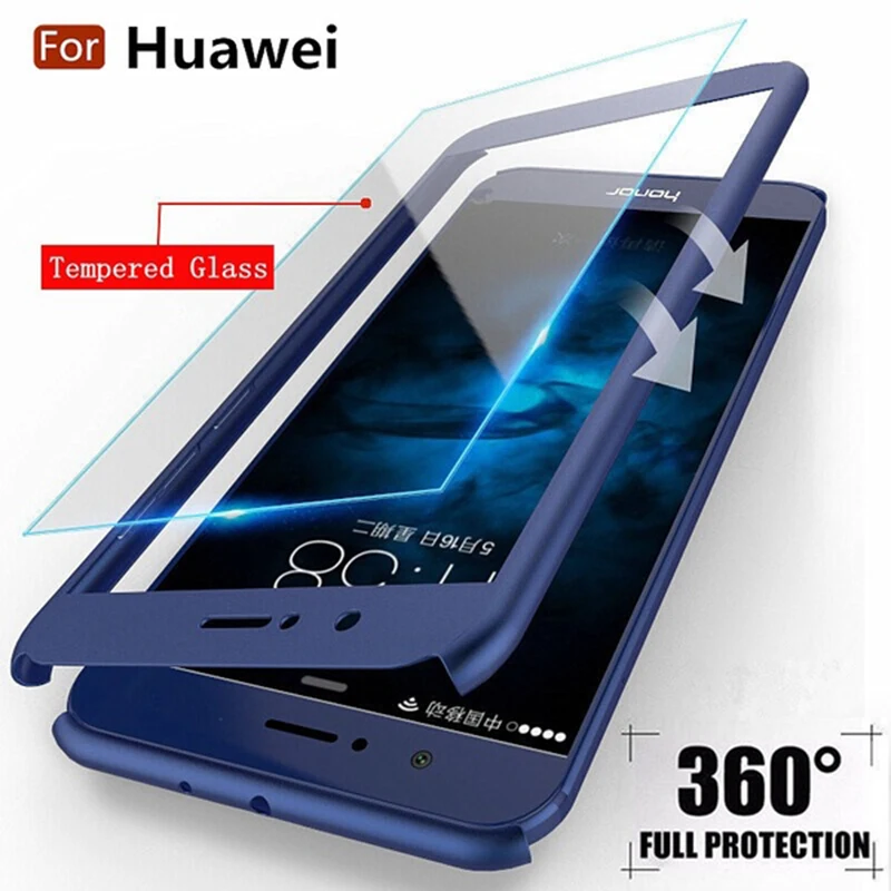 360 градусов полный чехол для huawei P30lite P20Lite Nova5 y7 y6 prime Honor 9X 10i противоударный жесткий чехол Funda Coque со стеклом
