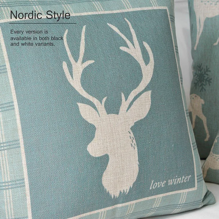 Синяя искусственная Скандинавская пасторальная наволочка для дивана подушки |