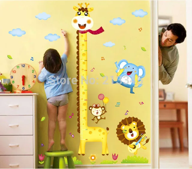 [Fundecoration] Diy жираф высота диаграмма измерения стены декоративные наклейки на