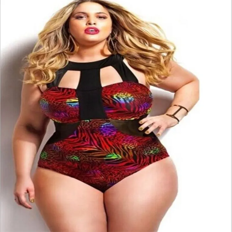 Бикини плюс размер купальник женский цельный 2018 пуш-ап сексуальный цветочный