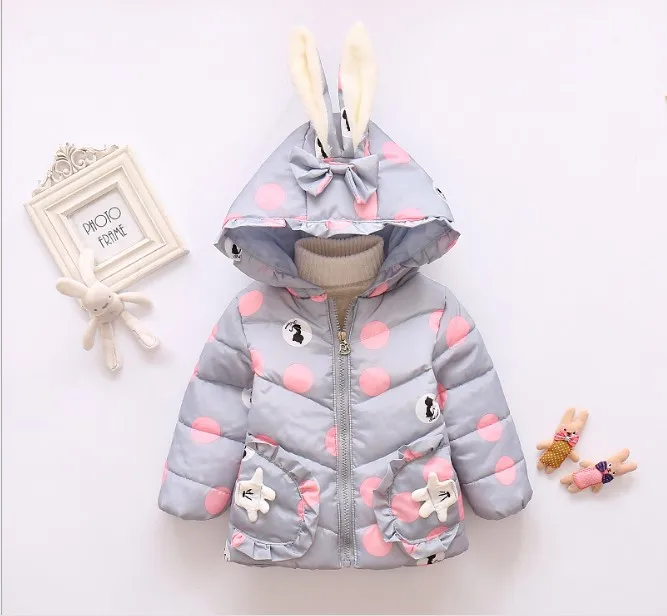 Новинка 2018 самая недорогая зимняя одежда для маленьких девочек с принтом в виде