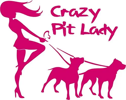 Футболка Rocket Crazy Pitbull Lady Decal 2 собаки питбуль Виниловая наклейка для автомобиля