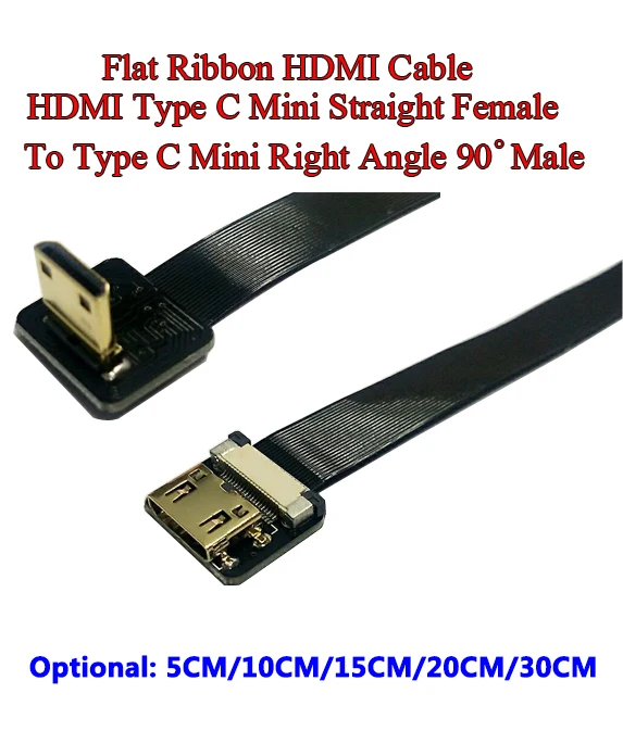 5/10/15/20/30 см ультратонкий HDMI-кабель прямой типа C Mini Мама-папа мини-прямой угол 90