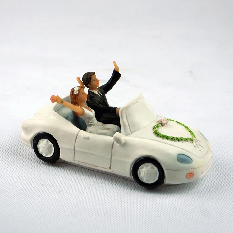 Элегантный свадебный автомобиль Жених и невеста топперы Статуэтка пары