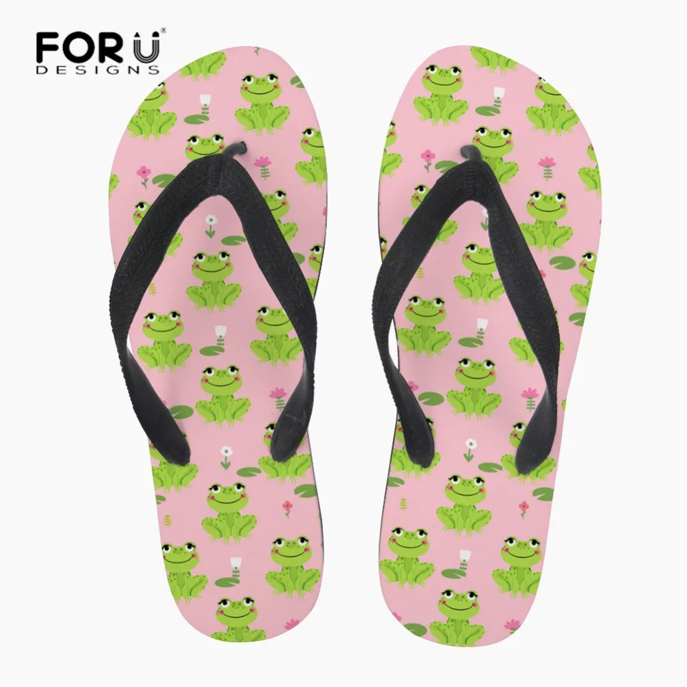 Forures/пляжные шлепанцы Повседневные женские летние пляжные Novely Frog Женские для