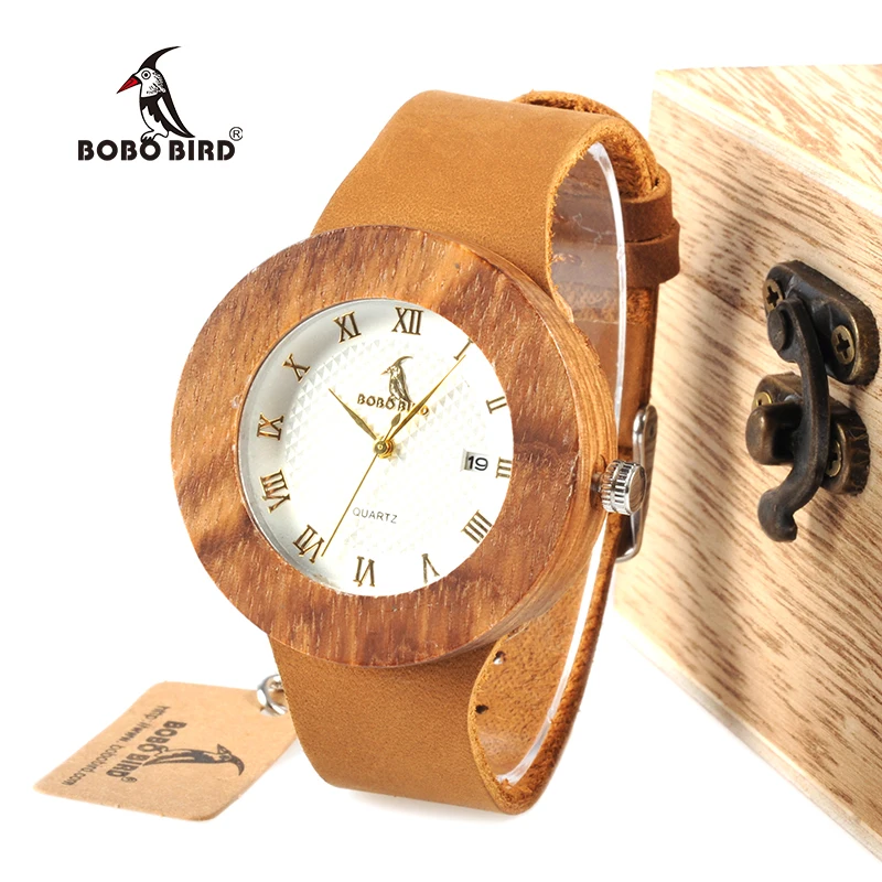 Часы BOBO BIRD WC01 женские деревянные под зебру японский стиль 2035 кварцевые часы Miyota