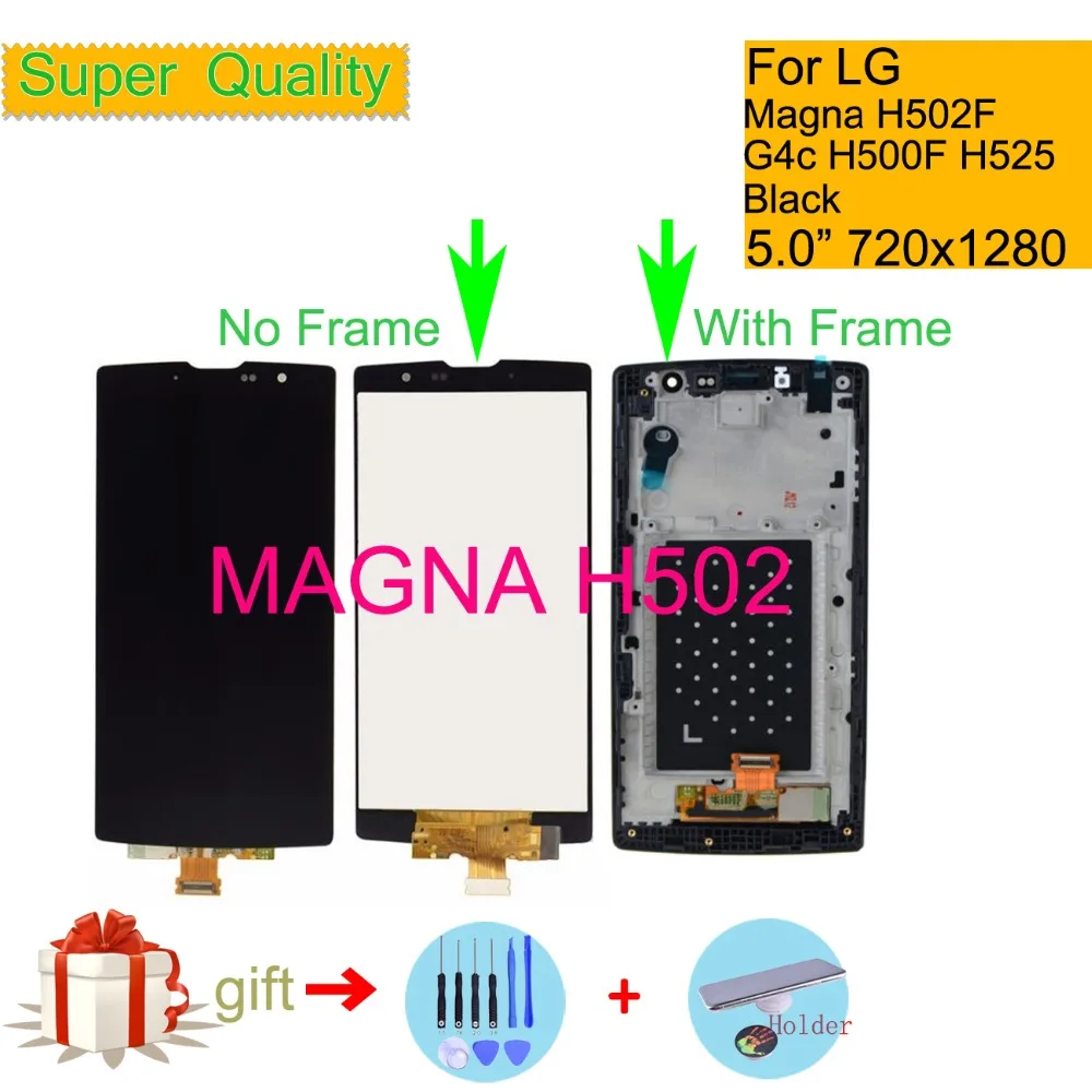 

Original 5.0" For LG Magna G4c H525N H525 H522Y H520Y H500 H502 LCD Display Touch Screen Digitizer Assembly with Bezel Frame