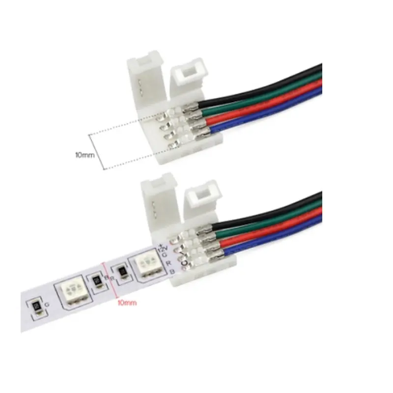 5 шт./лот Бесплатная Сварка PCB кабель 4Pin Светодиодная лента Разъем 5050 10 мм ширина RGB