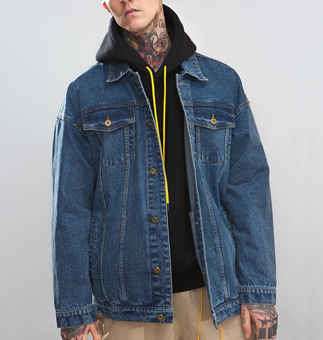 Винтажная Мужская Желтая винтажная Лоскутная рваная джинсовая куртка мужские