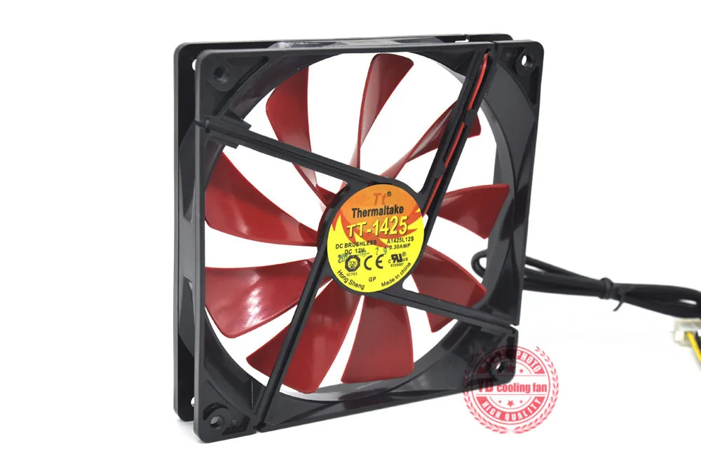EVERFLOW Thermaltake TT 1425B 14 см 1425 14025 тихий охлаждающий вентилятор A1425L12S 12 В 0.3A|cooling fan|thermaltake