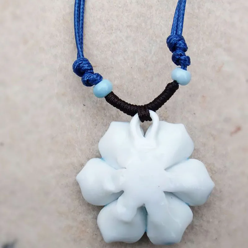 Керамическое длинное ожерелье с цветком лотоса для женщин цепочки свитера