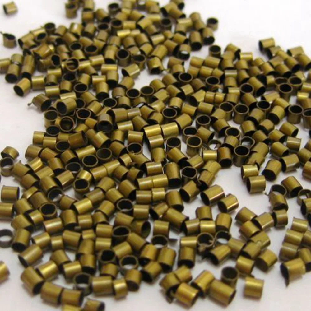 Обжимные концевые бусины с бронзовым покрытием 2000 шт. фурнитура 2 мм | Украшения и