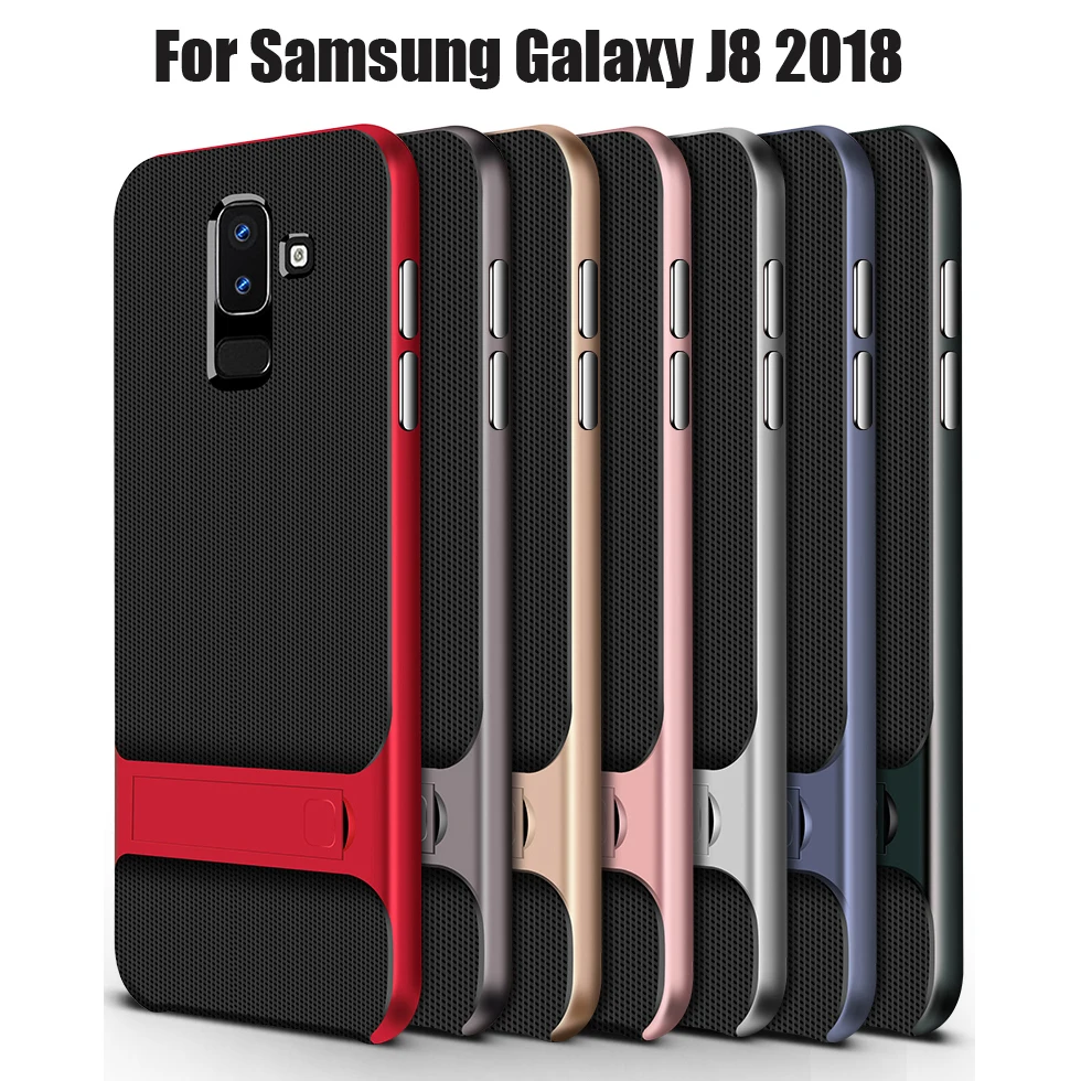 Чехол для Samsung Galaxy J8 2018 противоударный гибридный мягкий чехол из тпу и жесткий