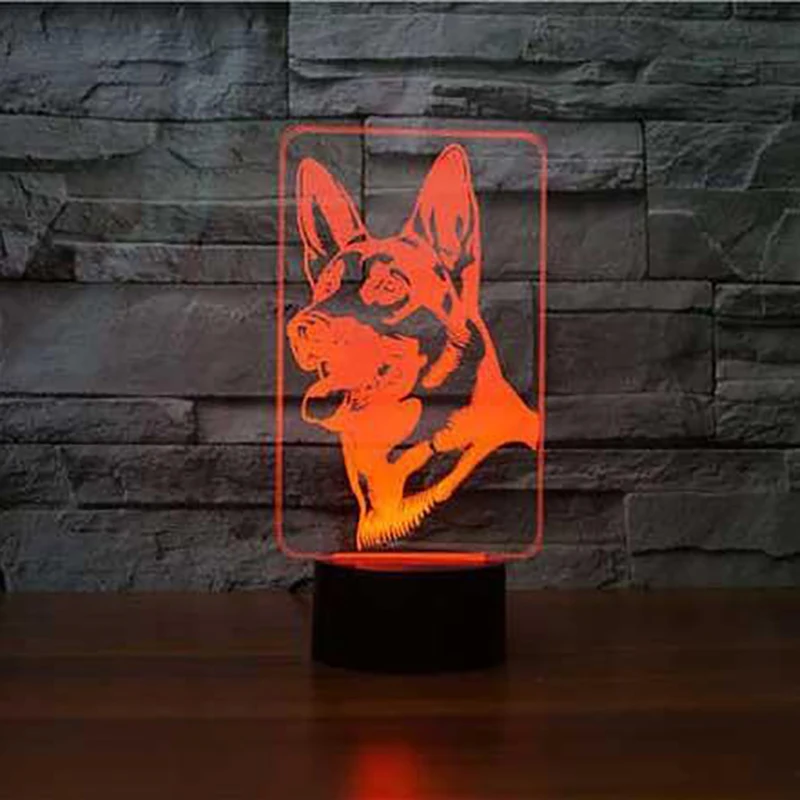 

Dog LED 7 Color USB Night Light Touch 3D Table Lamp For Kids Birthday Creative Gift Home Bedroom Decoration