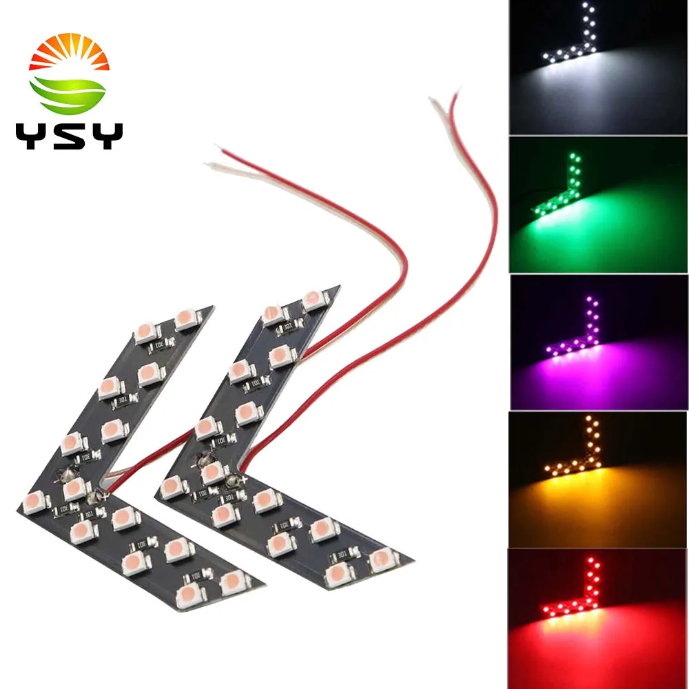 YSY 100X14 SMD Светодиодная панель со стрелкой желтый белый для автомобиля зеркало