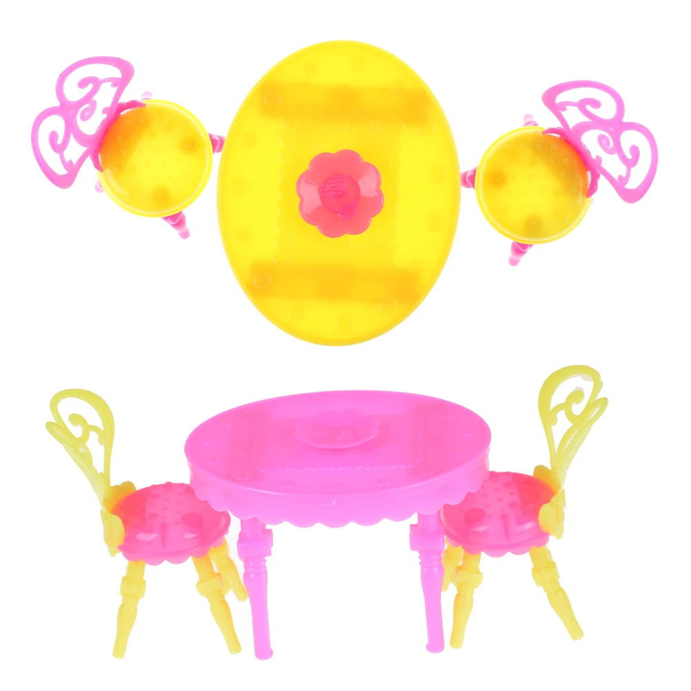 3 шт./компл. милые обеденные наборы игрушки винтажные настольные стулья для кукол