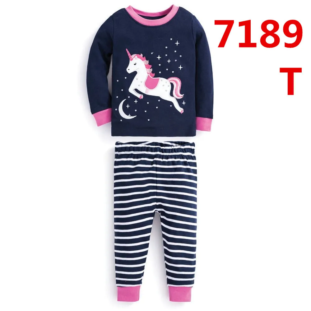 Новый детский пижамный комплект для мальчиков и девочек повседневная одежда с