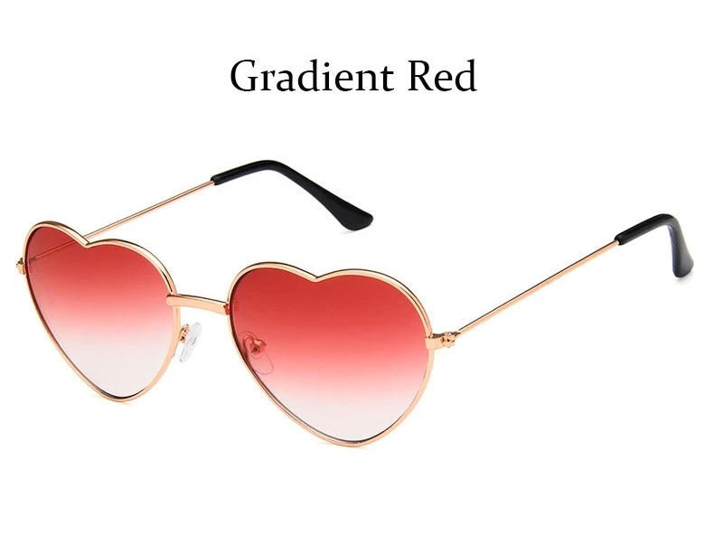 Gradient Red Сердце Солнцезащитные очки женские модные брендовые дизайнерские ретро кошачий глаз градиент цвета конфеты Солнцезащитные очки для женщин Любовь Сердце очки - Цвет линз: Gradient Red