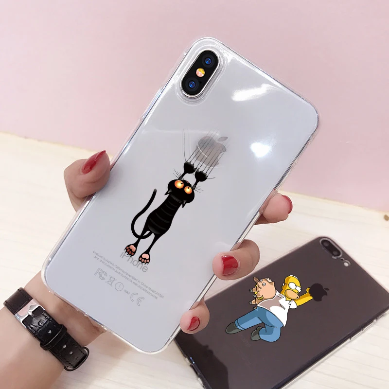 Чехол для iPhone 7 силиконовый чехол телефона милый из ТПУ с рисунком X 6S 6 8 Plus Fundas XS Max