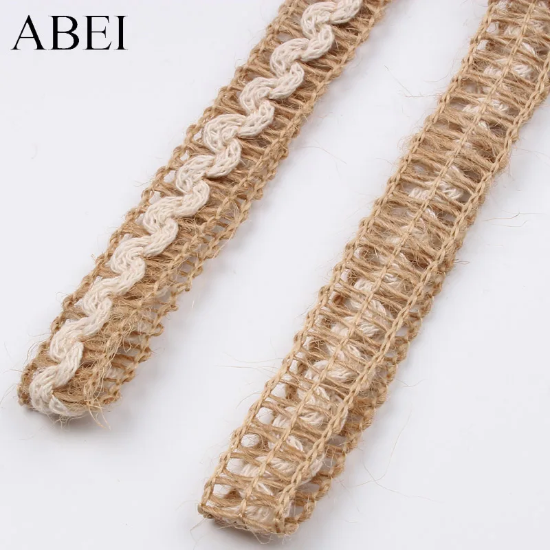 10Yards 15mm Knitted Cotton Thread Burlap Lace Trims DIY Jute Hemp Rope Ribbon Handmade Crafts Floral Accessories Ribbons | Дом и сад