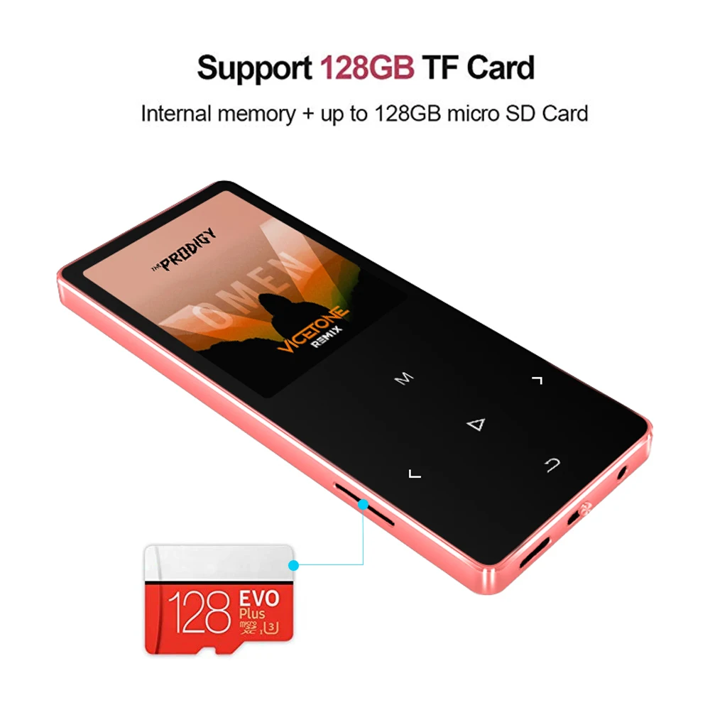 REDANT mp3 плеер с динамиком 1 8 дюймов экран сенсорные клавиши радио fm мини USB MP 3 HiFi