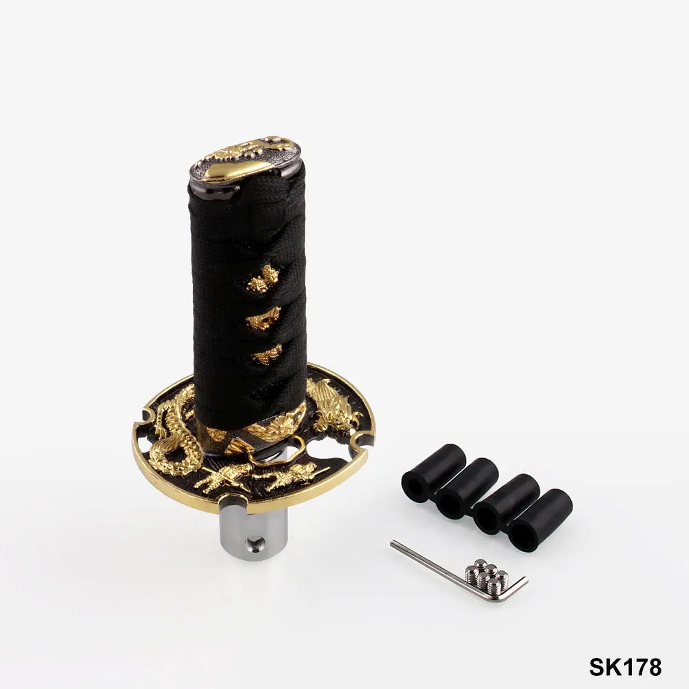 SK178-BK Jdm короткий самурайский меч Золотого Дракона ручка переключения 152 мм 205 мм металлический Утяжеленный переключатель Катана для универсального автомобиля SK178 - Название цвета: SK178-BK