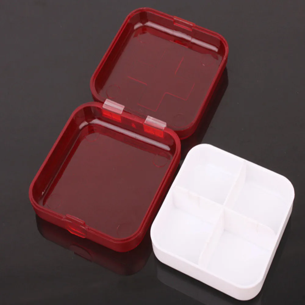 2018 Square Portable Kit Mini Small Cute Four Grid Sub Box Pill #0309 | Дом и сад