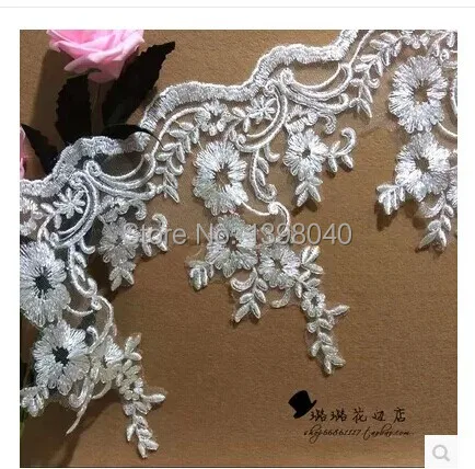 Аппликация бесплатная доставка высота 16 см цвета слоновой кости белые кружевные