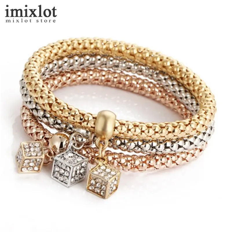 Imixlot 3 шт./компл. Кристалл Butterful браслет и несколько Форма Эластичный Сердце