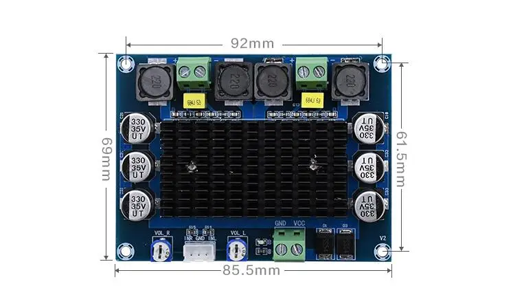 XH-A113 TDA7498 100 Вт+ 100 Вт 2,0 канальный стерео цифровой усилитель мощности