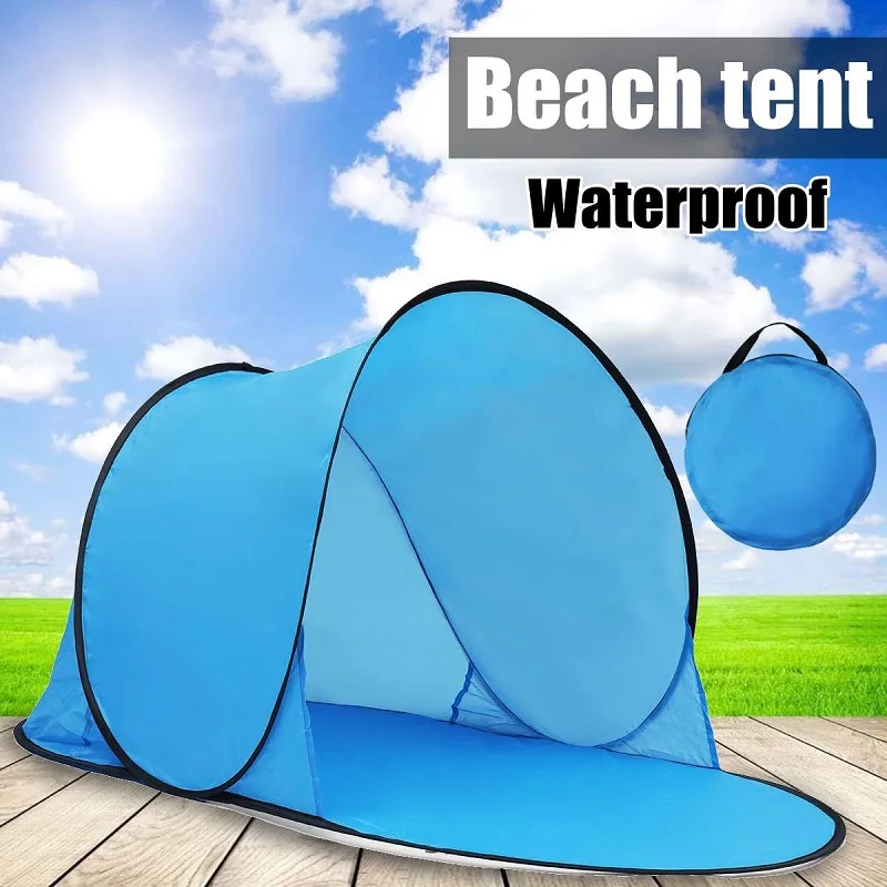 

Outdoor Portable Tent UV Beach Camping Tent Pop Up Open Beach Mat Folding Automatic for 1-2 Person
