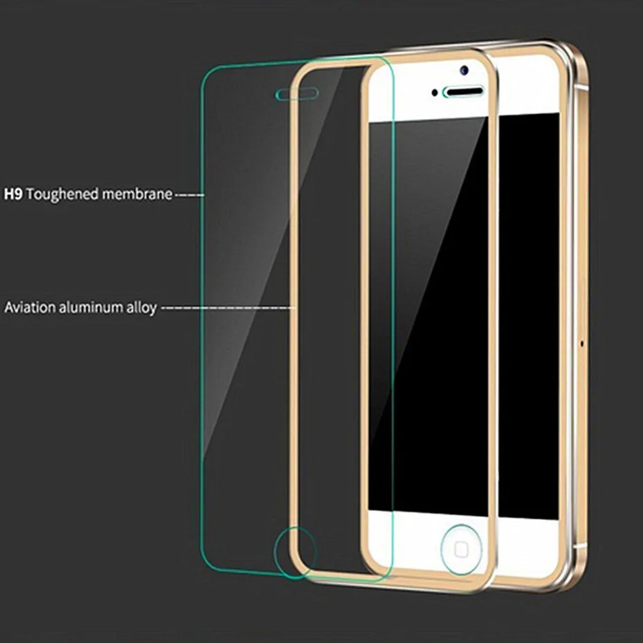 2 шт./лот 3D полное покрытие Защитное стекло для iphone 5 5S se из алюминиевого сплава