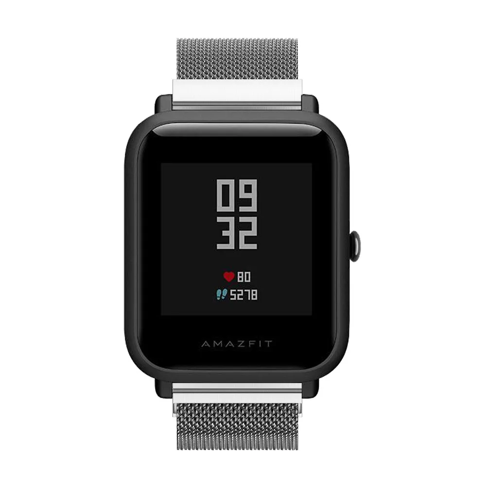 20 мм магнитный Миланский ремешок на запястье для Xiaomi Huami Amazfit Bip Youth Edition Smartwatch Браслет из нержавеющей стали ремешок для часов