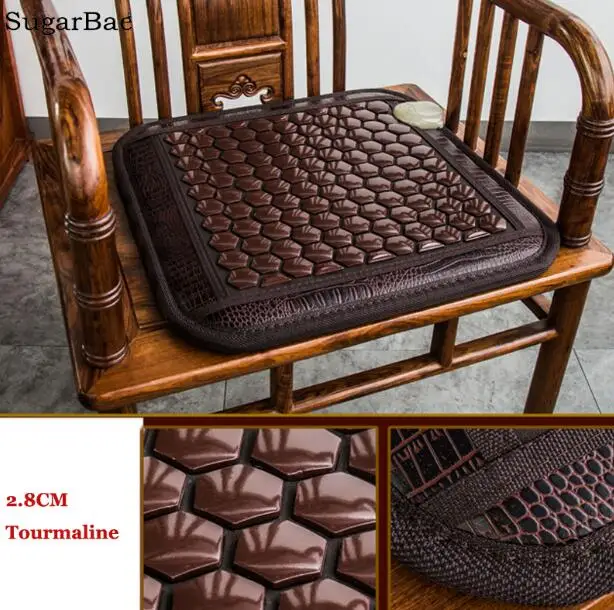 Design5 50X50cm Турмалин коврик массажер, нагрев терапевтическое покрытие для стула коврик Электрический Jade матрас с цифровой ручной контроллер для продажи - Цвет: Design5 50X50cm