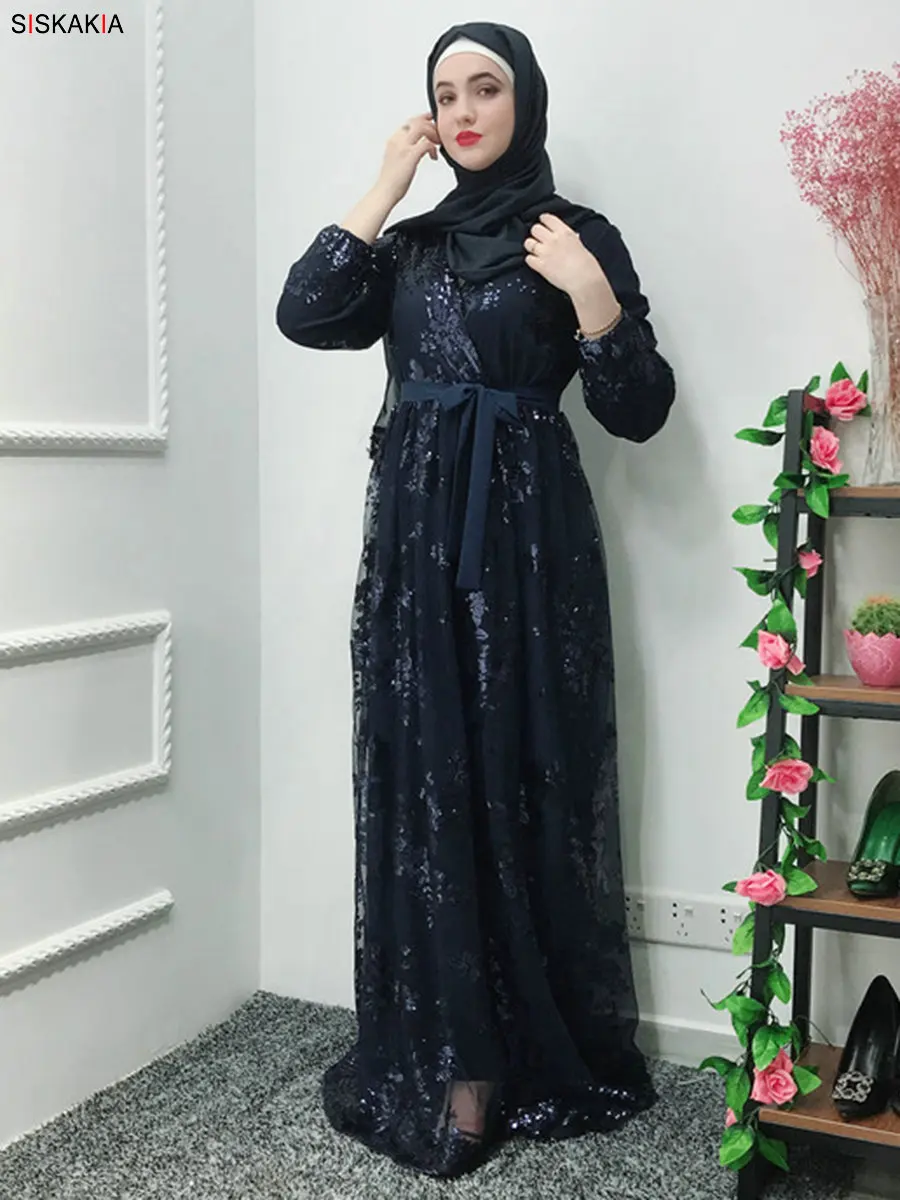 Модная мусульманская абайя платье металлический цвет высокого класса Кружева Горячая печать Дубай халат арабский ислам элегантное вечернее платье осень