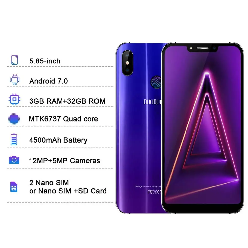 4G LTE TEENO DUODUOGO 4S мобильный телефон Android 3 ГБ + 32 5 85 &quotHD экран отпечатков пальцев celular