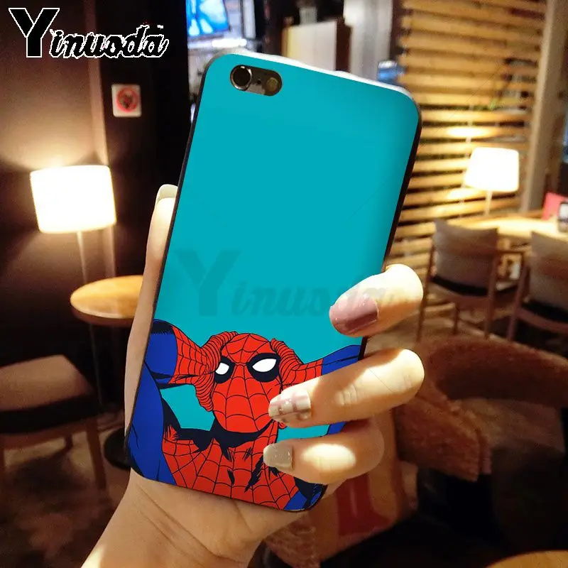 Yinuoda marvel hero Человек-паук DIY Роскошный Высокий протектор на конце чехол для телефона для iphone X XS MAX 5 6S SE 7 8 plus XR мобильный чехол s