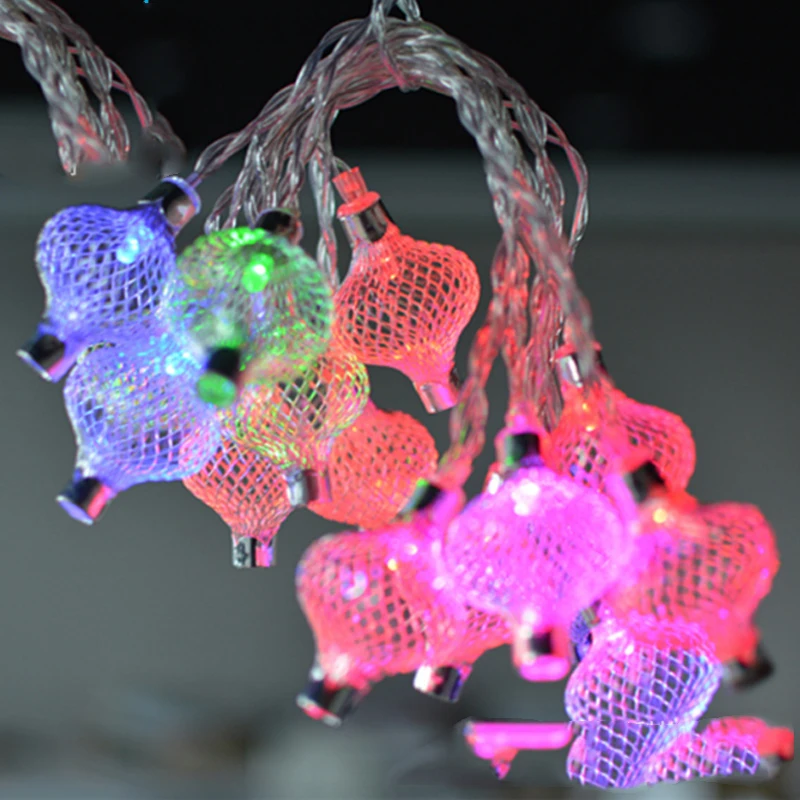 Moroccan Lanterns LED Decorative Iron Lantern Light Battery Christmas Lighting 2M20 Colorful light string | Освещение