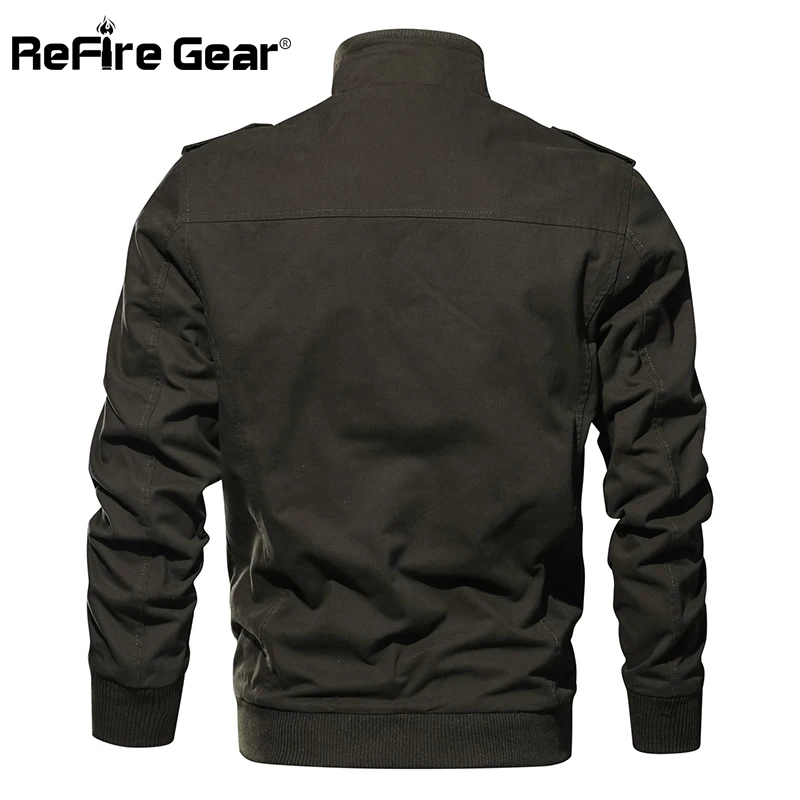 Мужская куртка в стиле милитари ReFire Gear Повседневная хлопковая пилот ВВС на осень