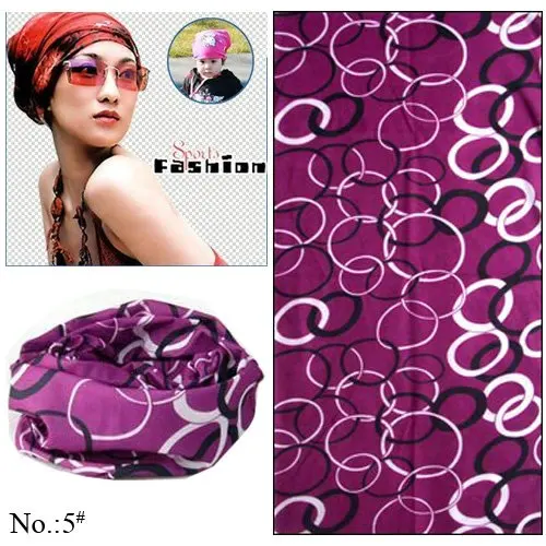 

100pcs/lot Wholesale Nice Purple Circles Pattern 100% Polyester Multifunctional Tubular Outdoor Bandana (Mix Design Available)