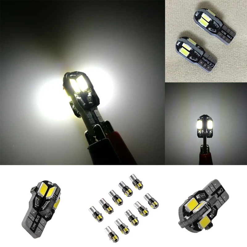 Светодиодная CAN шина T10 W5W 1 шт. 194 168 5730 t10 8SMD без ошибок 12 В автомобильные лампы