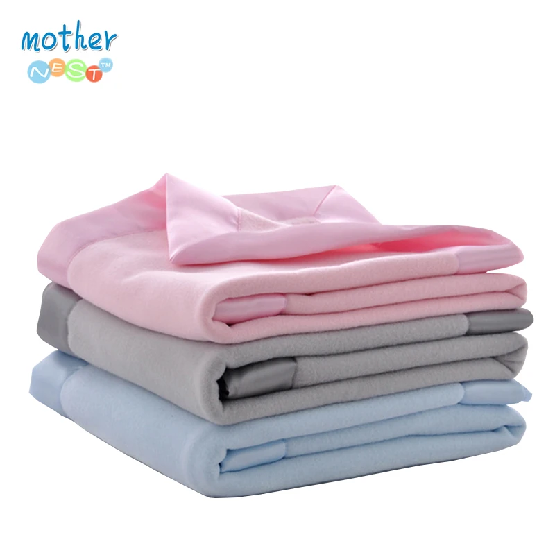 Mother Nest мягкие детские одеяла атласная отделка двухслойный флис ткань постельные принадлежности подарки для новорожденных мальчиков и девочек или родителей 29x39in