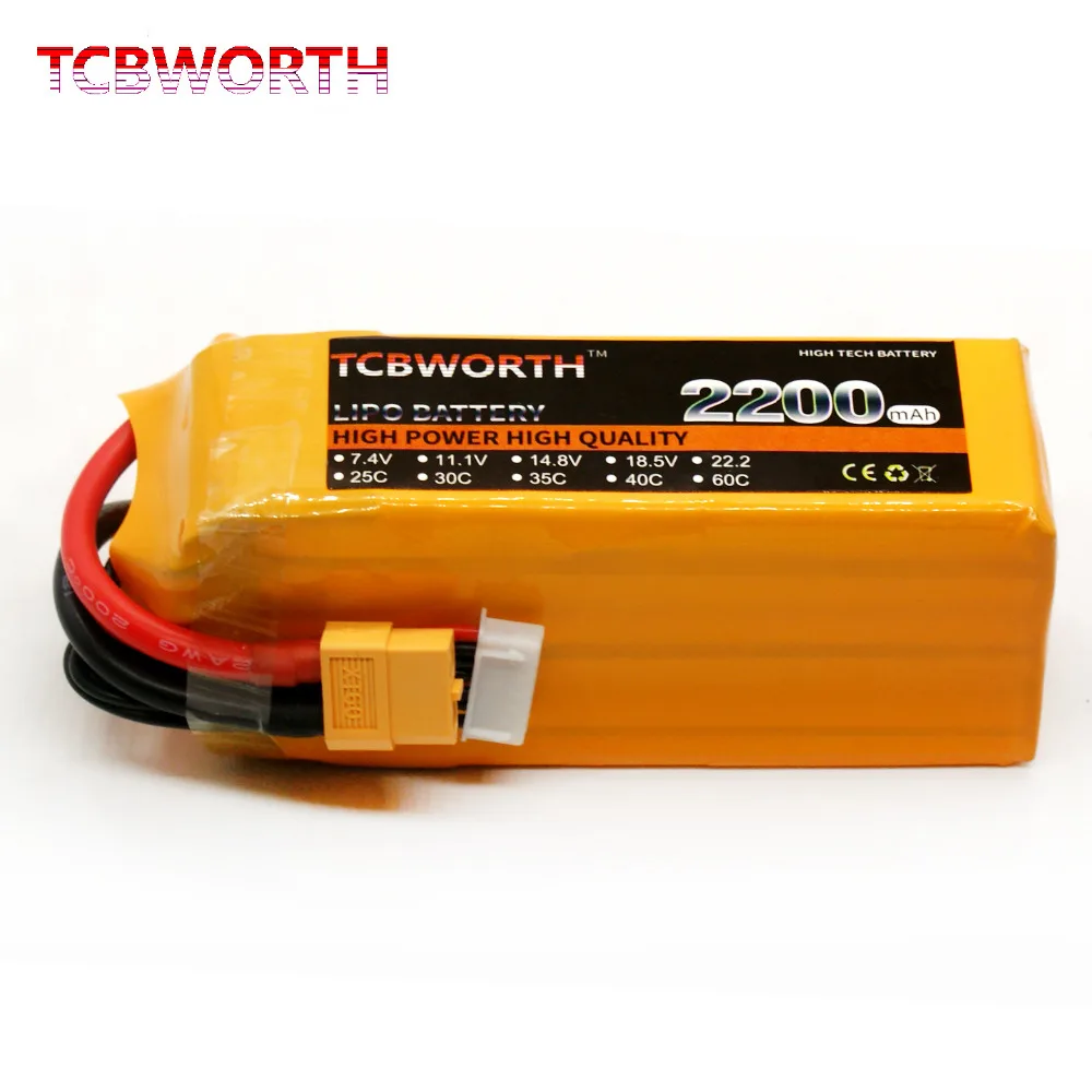Литий полимерный аккумулятор TCBWORTH 6S 22 2 в 2200 мАч 60C Max 120C для радиоуправляемого