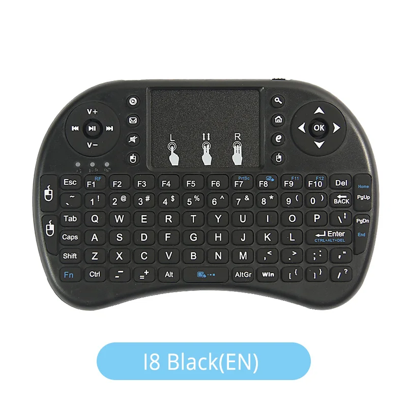 Black English Ver. Touyinger Новое поступление Мини i8 Клавиатура Air mouse Мультимедийный пульт дистанционного управления Сенсорная панель Ручной для Проекторы Android и Smart tv - Цвет: Black English Ver.