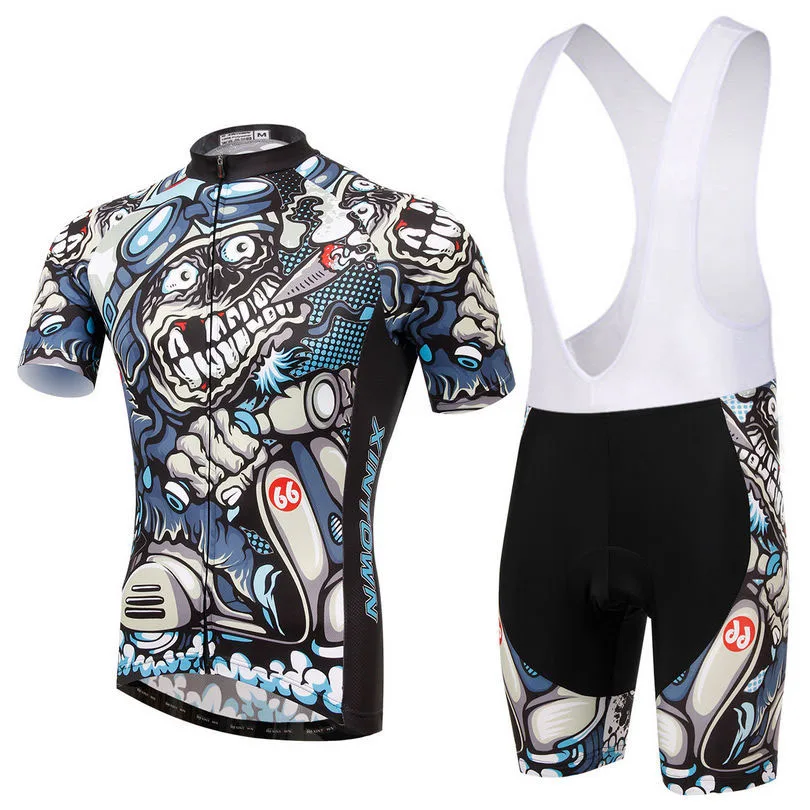 CC0369 2 Xintown skull Велоспорт Джерси mallot ciclismo Спорт на открытом воздухе майки для мотокросса bycicle мужские Дешевые Аутентичные Спортивные майки набор - Цвет: CC0369 2