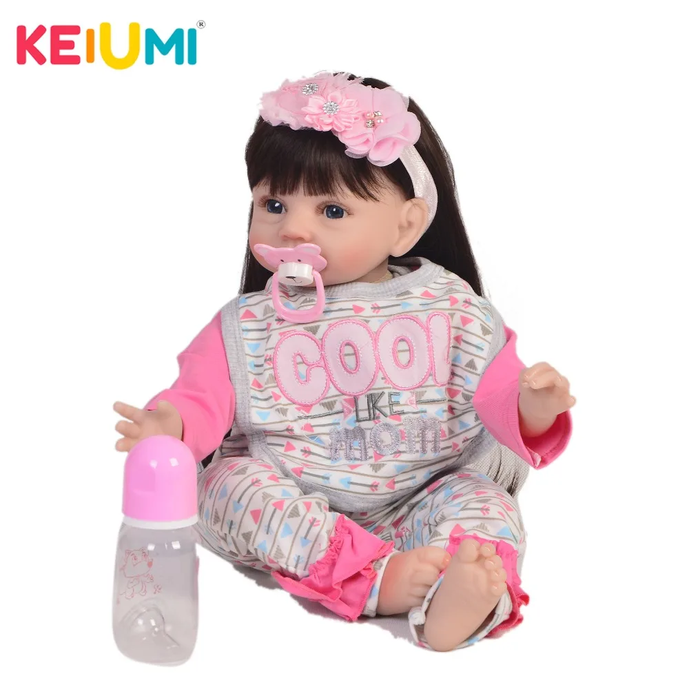 KEIUMI 22 дюйма Кукла Reborn Alive ткань Реалистичная девочка близнецы Детская кукла