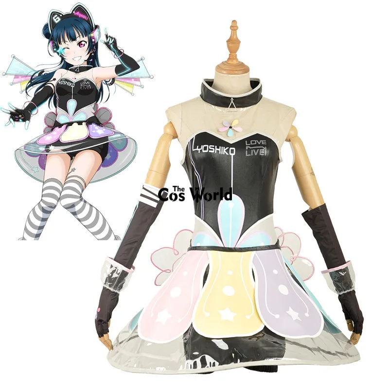 Love Live Sunshine Aqours Tsushima Yoshiko кибер видео игровая футболка Топ платье униформа наряд